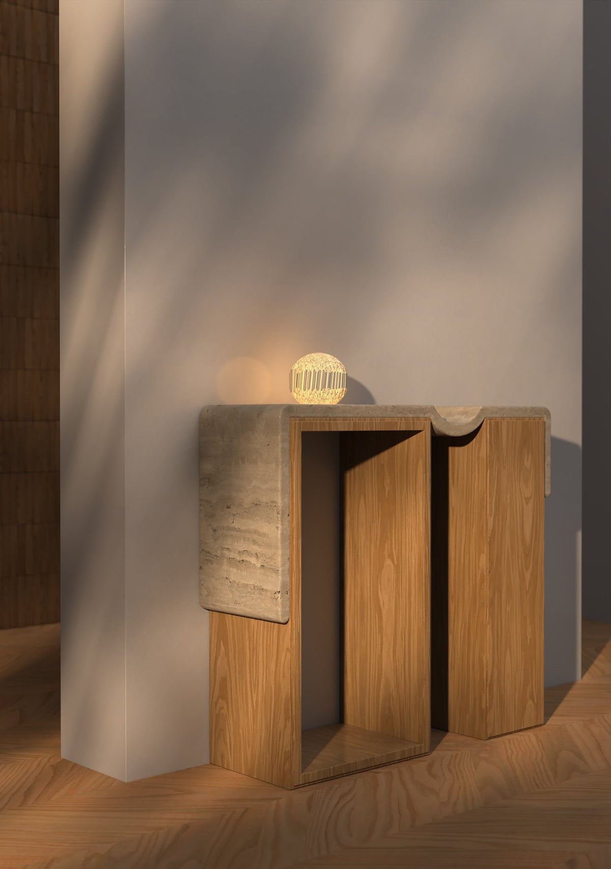 Leora O15-s Biomorphic Mini Lampe i et boligmiljø