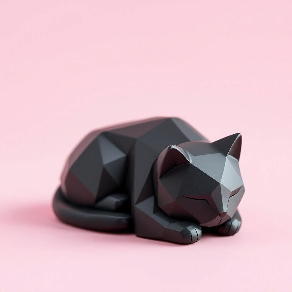 Delta Low-Poly Kat - dekorativ kat-skulptur til bord og boligindretning fra JM Dimensions
