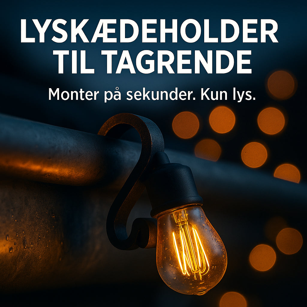 Lyskæde Clips til Tagrende & Festtelt - nem ophængning af julelys og lyskæder fra JM Dimensions