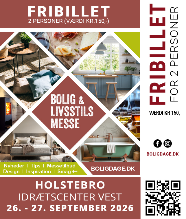 Fribillet for 2 personer – Bolig & Livsstilsmesse Holstebro