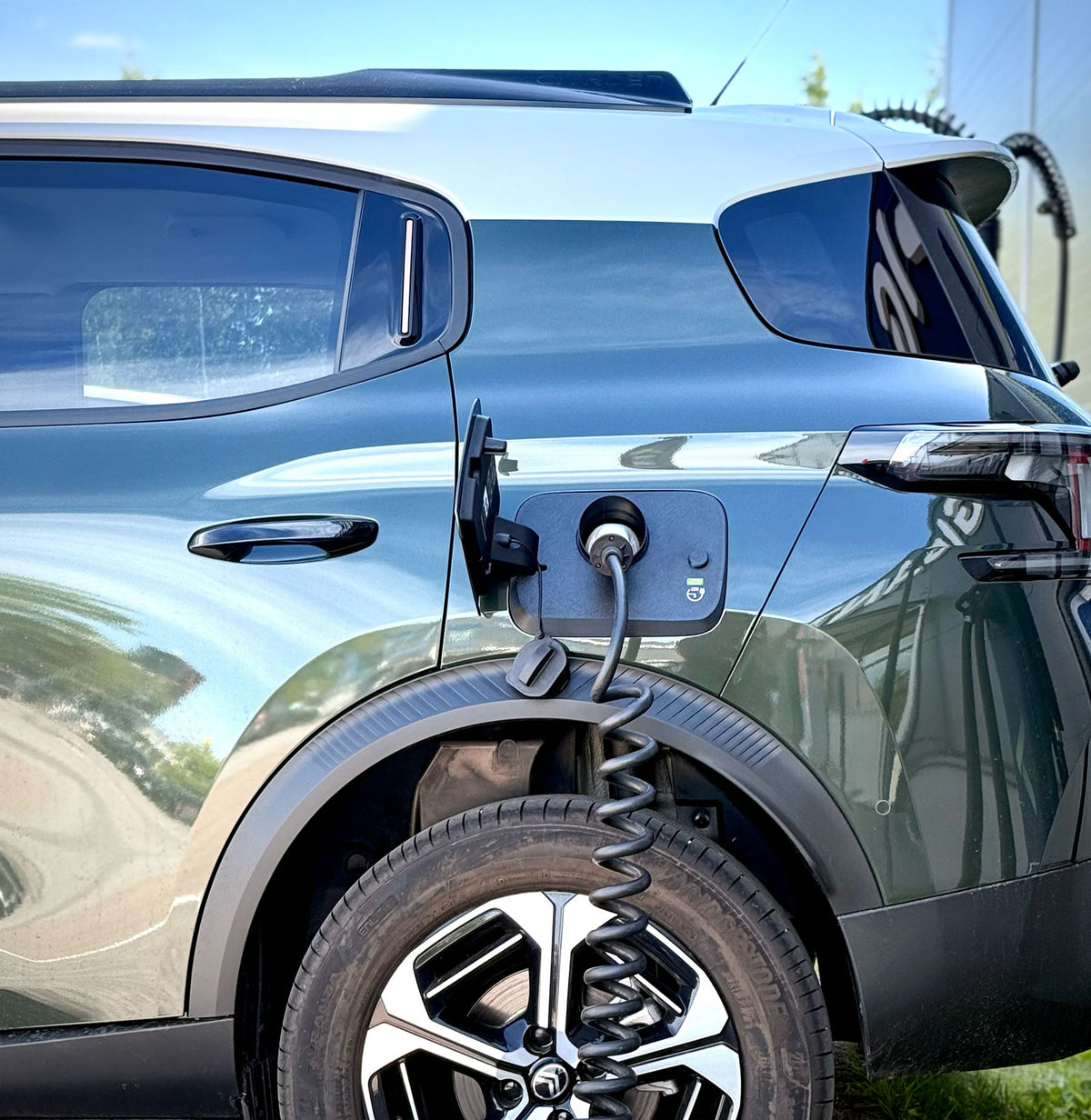 Citroën ë-C3 Aircross ladeport cover overblik