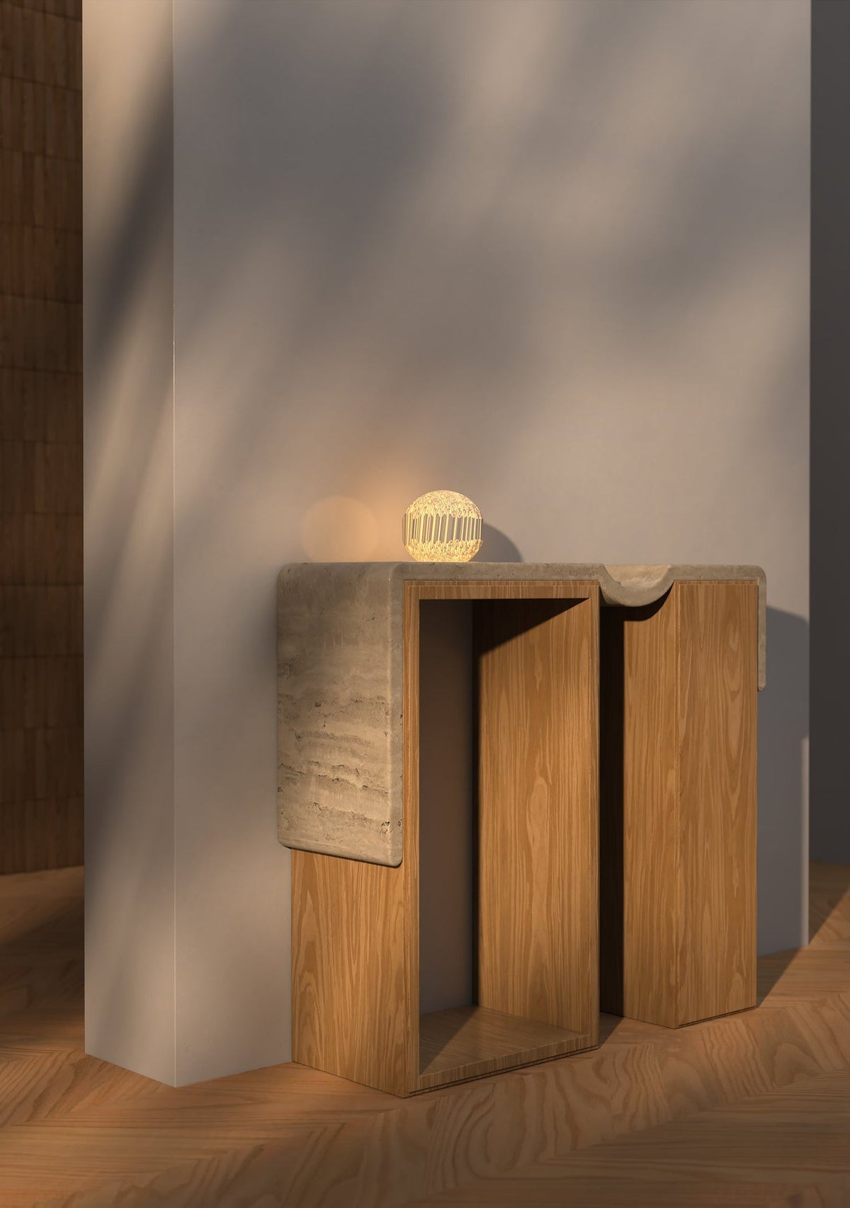 Leora O15-s Biomorphic Mini Lampe i et boligmiljø