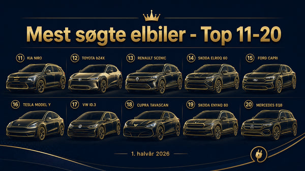 Mest søgte elbiler i 1. halvår 2026 Top 11-20 - JM Dimensions