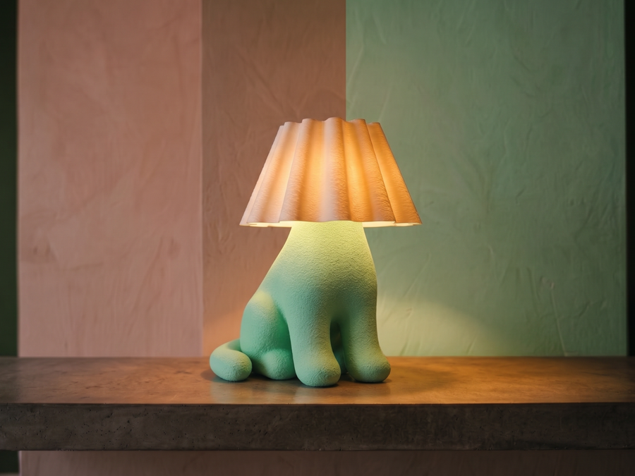 Loopy Lamp Woof – trykaktiveret hundelampe, 3D-printet i Holstebro af JM Dimensions