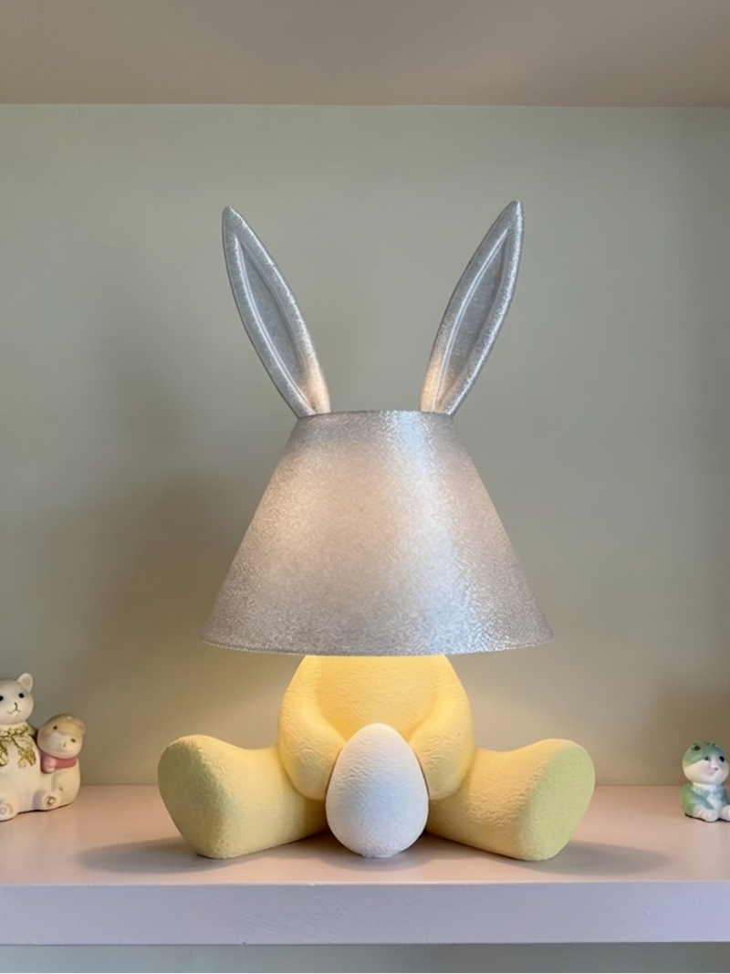 Loopy Lamp Easter set forfra med kaninører, 3D-printet i Holstebro af JM Dimensions