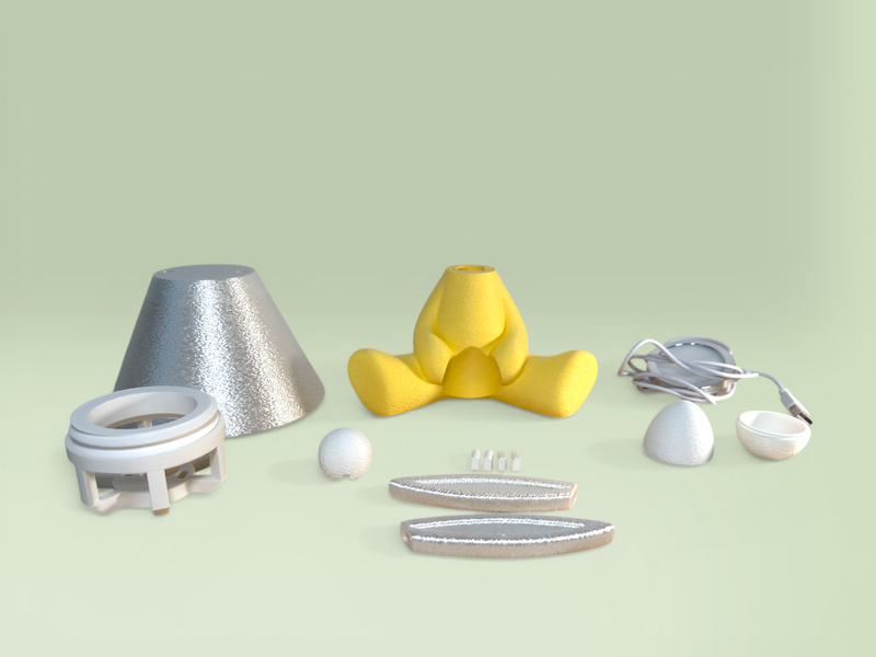 Easter-figuren med skærm og æg stillet frem, 3D-printet i Holstebro af JM Dimensions