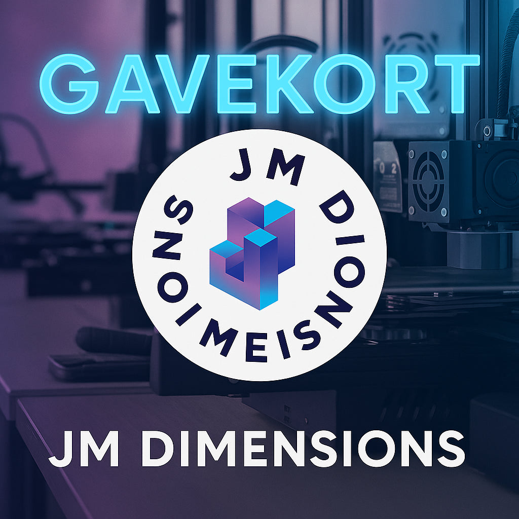 Gavekort - forudbetalt kredit til fleksible køb af 3D-printede produkter fra JM Dimensions