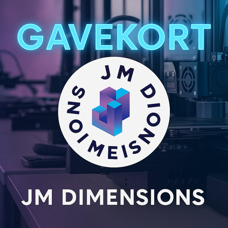 Gavekort - forudbetalt kredit til fleksible køb af 3D-printede produkter fra JM Dimensions