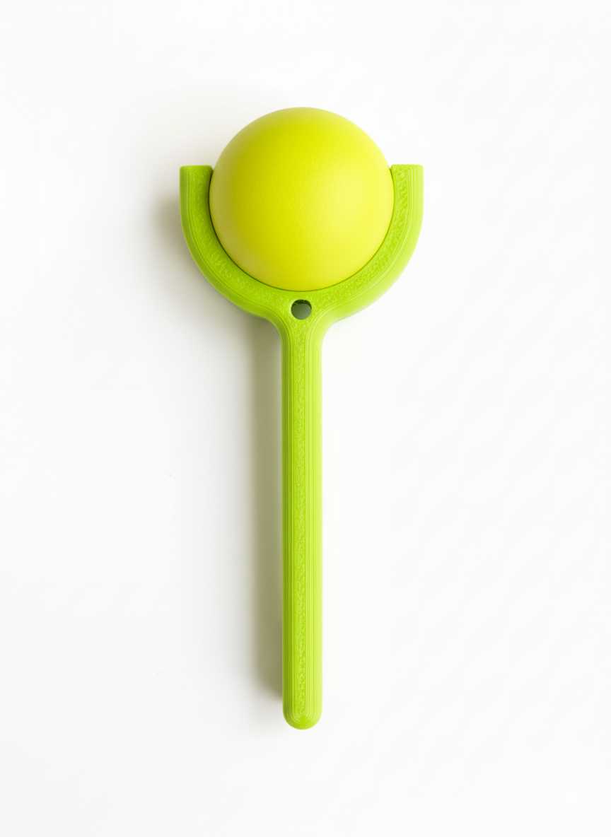 Neon pallino med bælteclip - håndfri transport til bocce og pétanque - clip-on pallino-tilbehør mellem kast fra JM Dimensions
