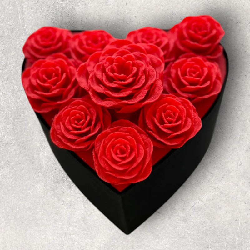 Hjerteformet Boks med Evige Roser - romantisk gaveæske og dekorativ boligindretning fra JM Dimensions
