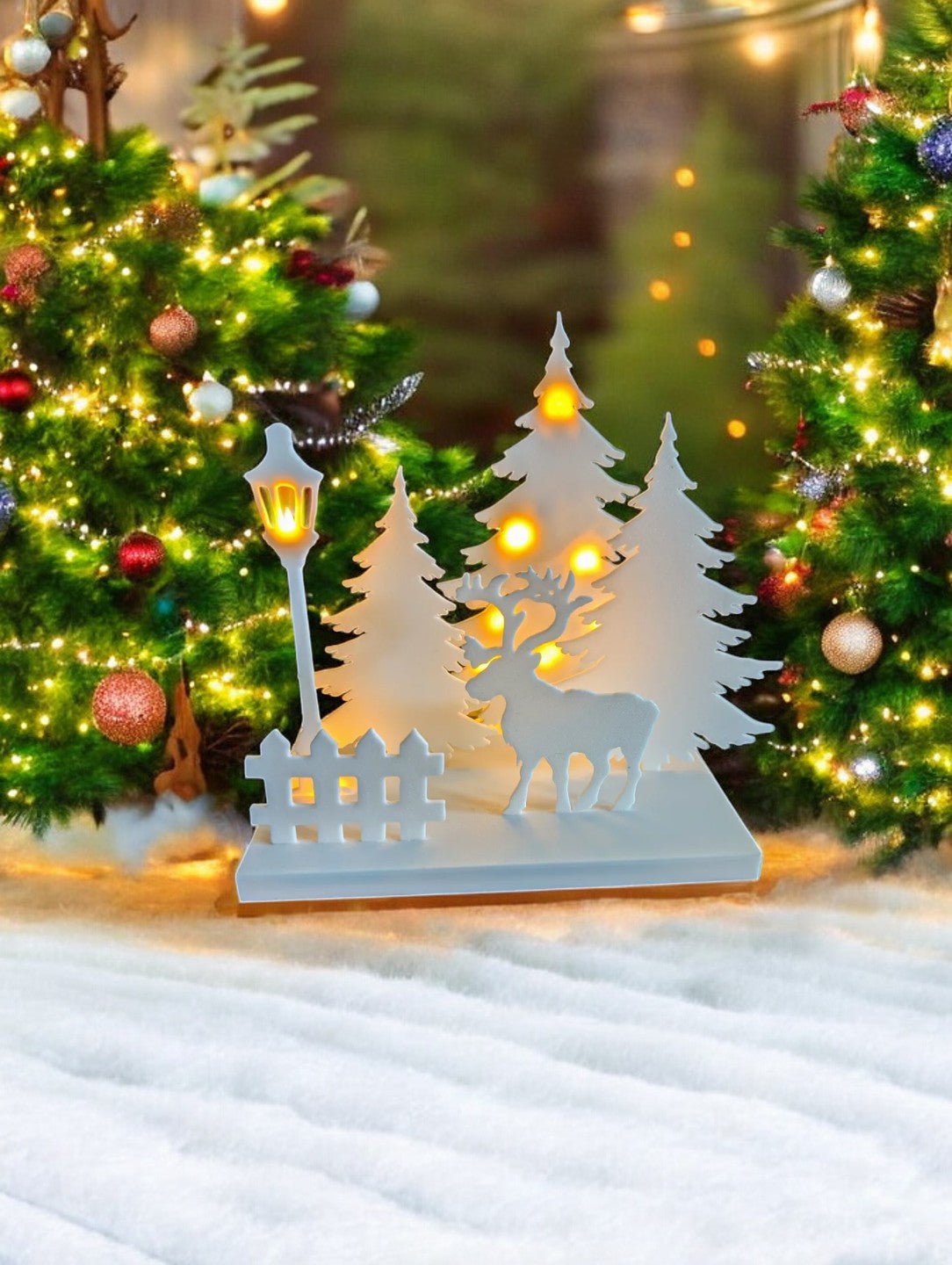 Juleopsats med Rensdyr - stemningsfuld juledekoration med LED-lys til hjemmet fra JM Dimensions