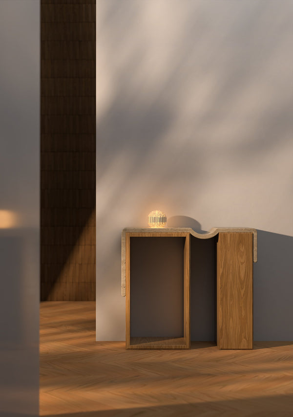 Leora O15-s Biomorphic Mini Lampe, tændt