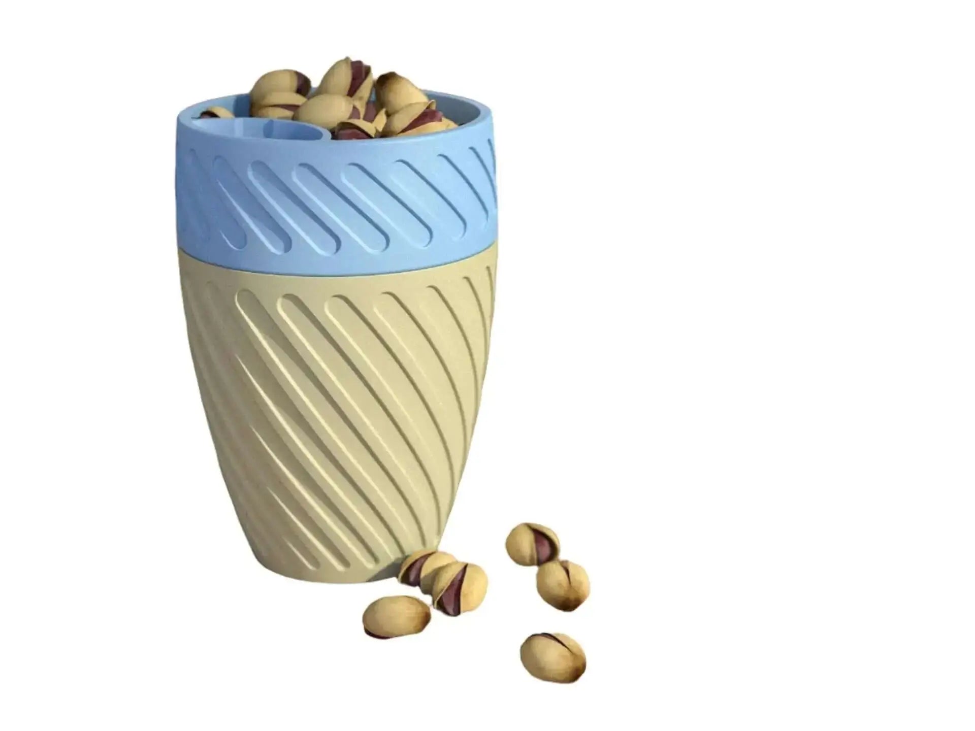 Pistacie Kop - 2-i-1 snackskål med skalseparator til nødder og snacks fra JM Dimensions