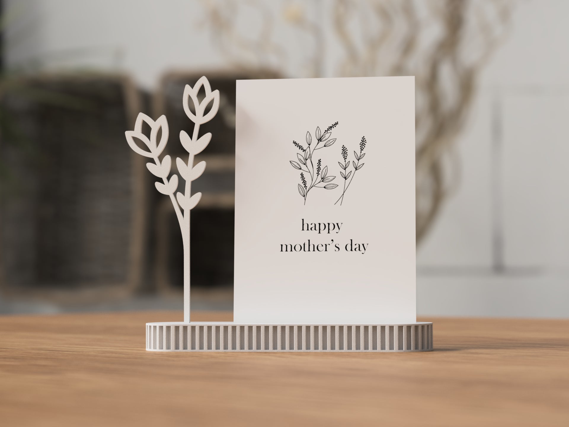 Sort kort- og fotoholder til skrivebordet - 3D-printet minimalistisk display til kort og fotos fra JM Dimensions