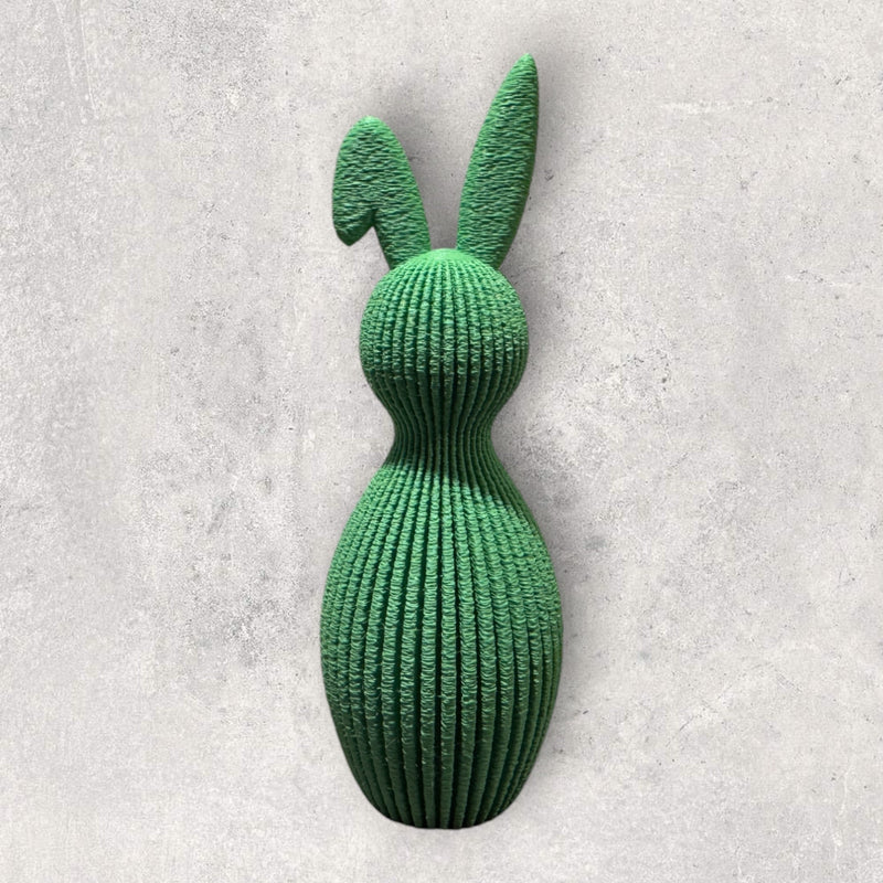 Sabre Glad Påskehare - farverige ribbede kaninfigurer til borddekoration i forår og påske fra JM Dimensions