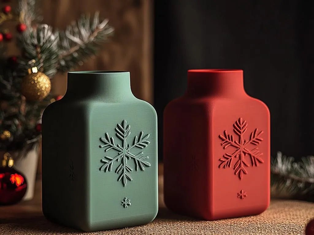 Vintervase med Snefnugdesign - dekorativ julevase og festlig juledekoration fra JM Dimensions