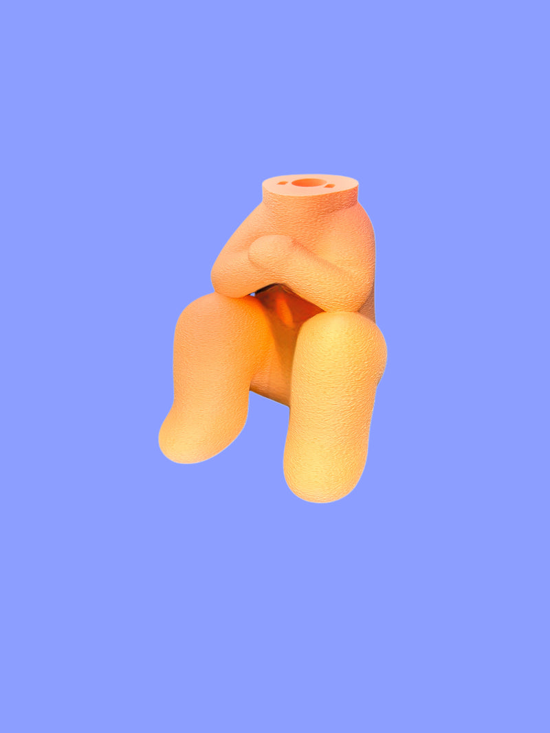 Angry-figuren uden skærm set fra siden, 3D-printet i Holstebro af JM Dimensions