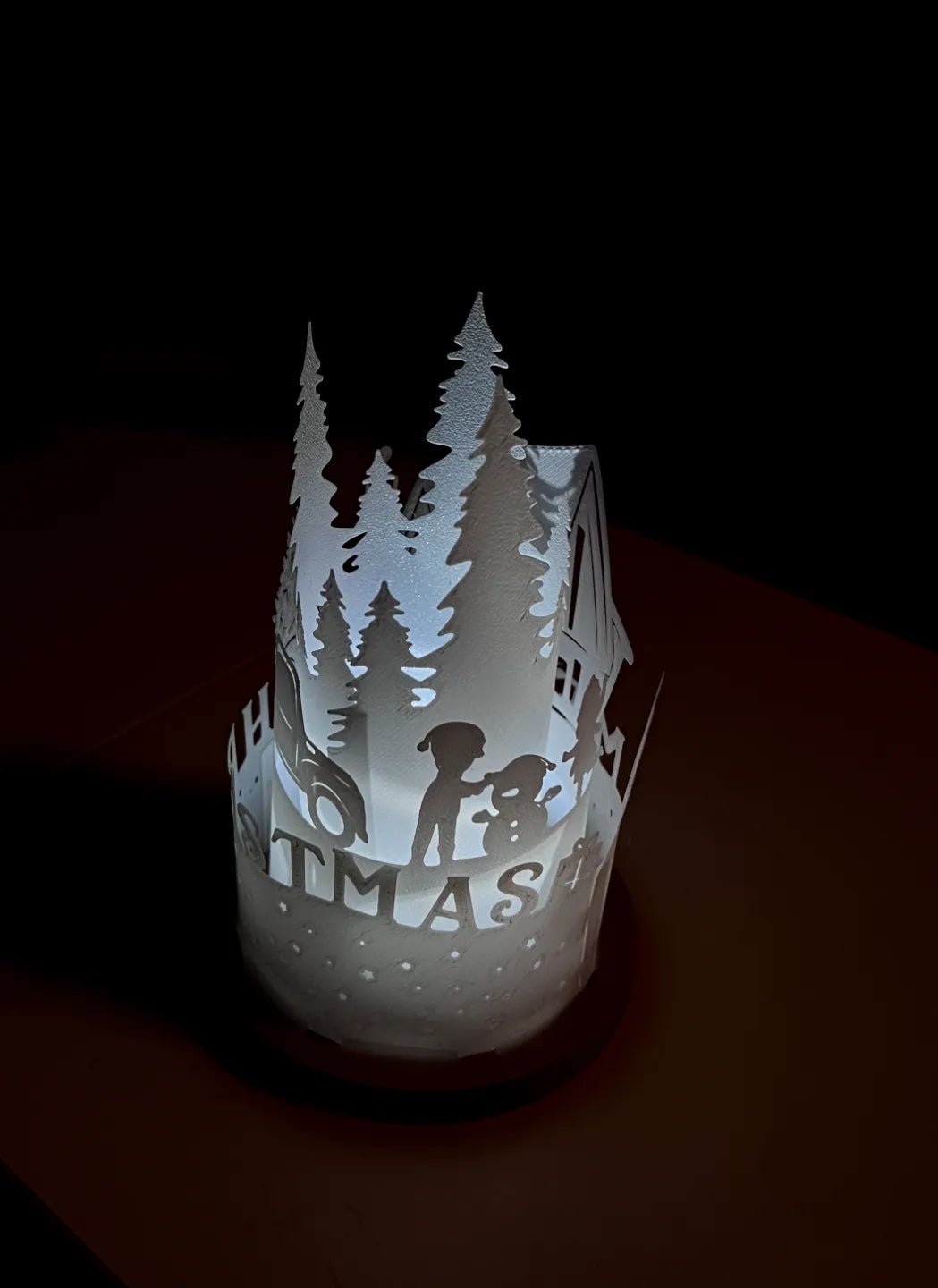 Rund Julelanterne til LED Lys og Julemotiver - JMDimensions - Lindnjoe
