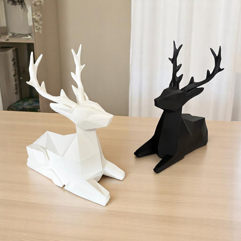 Stag Low-Poly Hjorteskulptur - Billede 3
